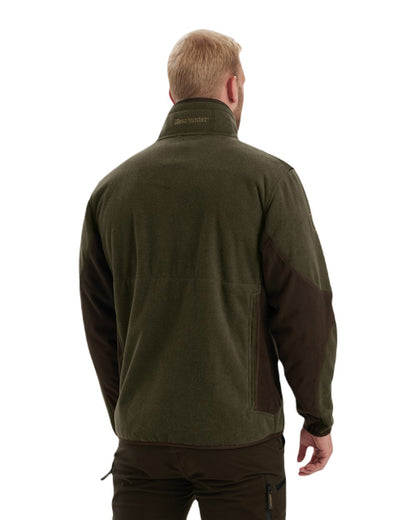 Graphite Green coloured Deerhunter Gamekeeper Bonded Fleece Jacket on white background 