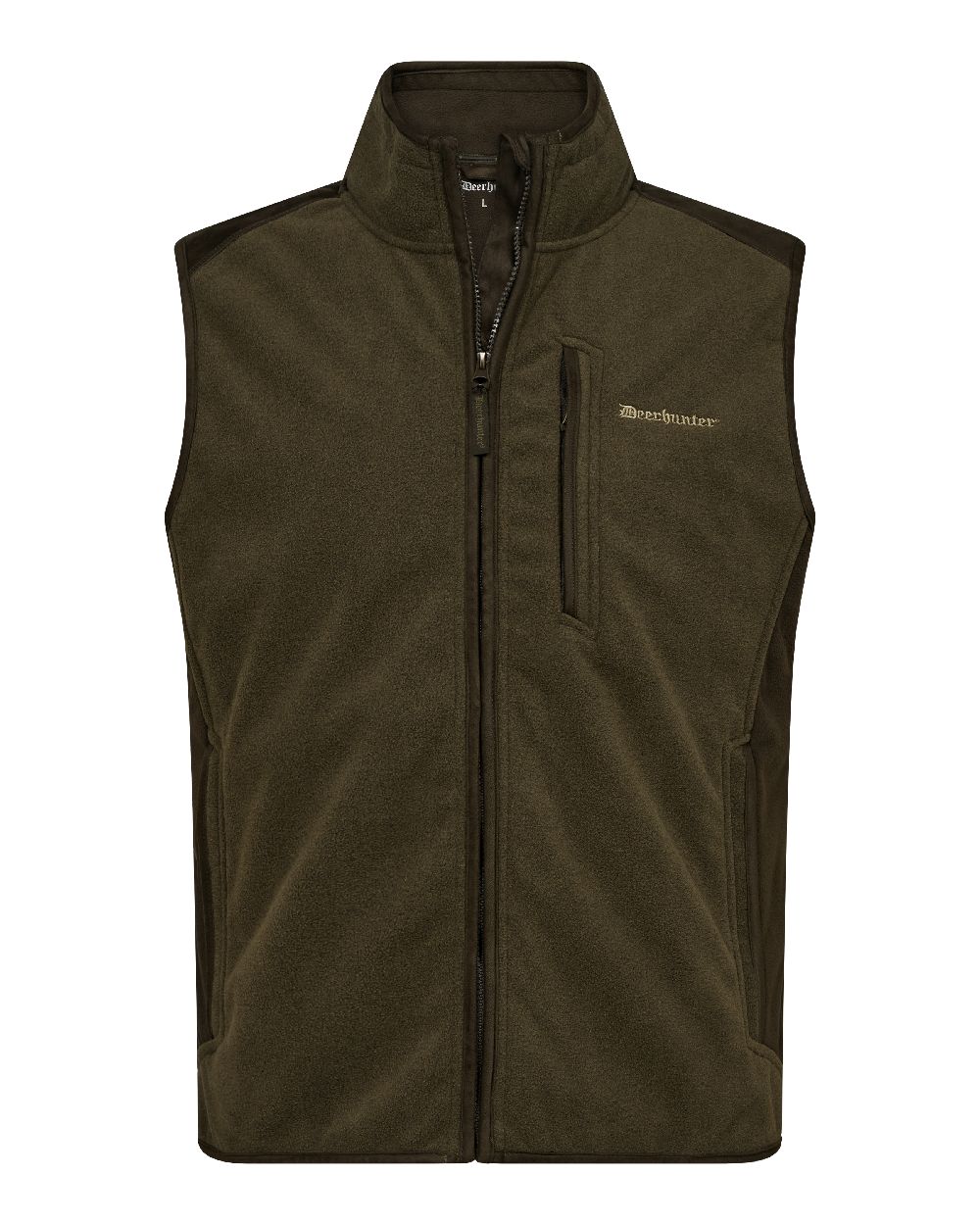 Graphite Green coloured Deerhunter Gamekeeper Bonded Fleece Waistcoat on white background 