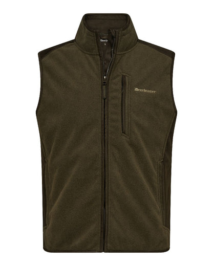 Graphite Green coloured Deerhunter Gamekeeper Bonded Fleece Waistcoat on white background 