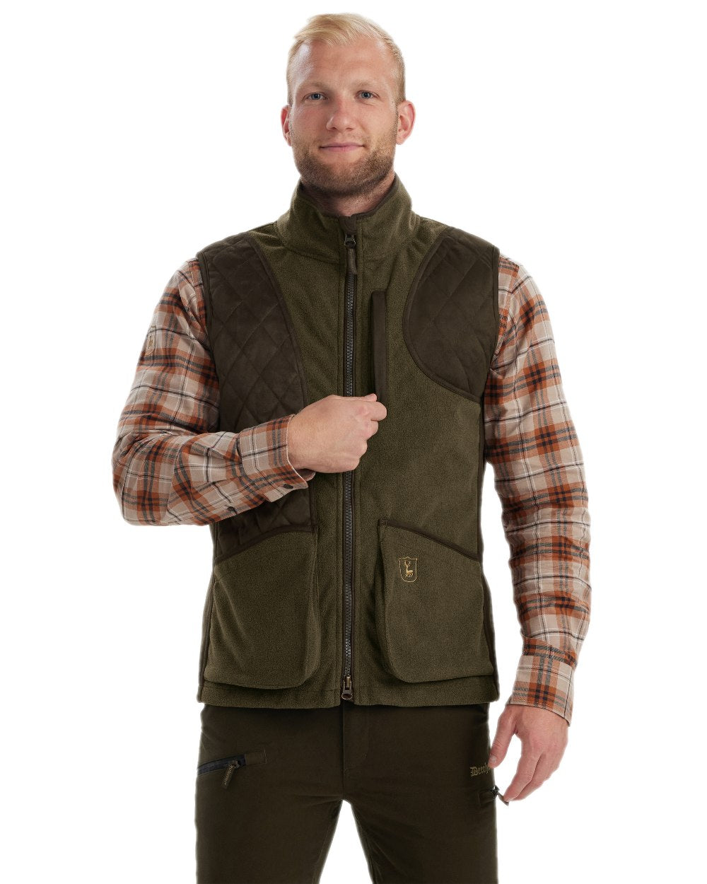 Graphite Green Coloured Deerhunter Gamekeeper Shooting Waistcoat on white background 