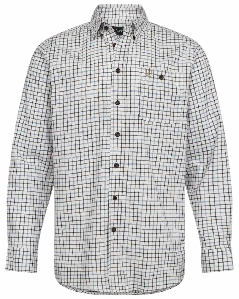 Blue Check Coloured Deerhunter Gavin Shirt on white background 