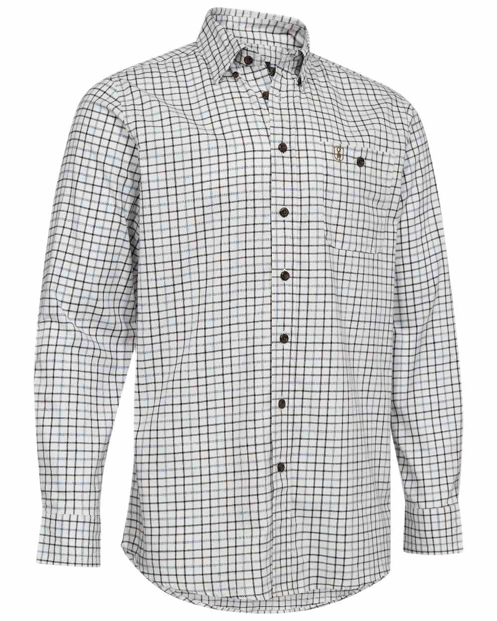 Blue Check Coloured Deerhunter Gavin Shirt on white background 