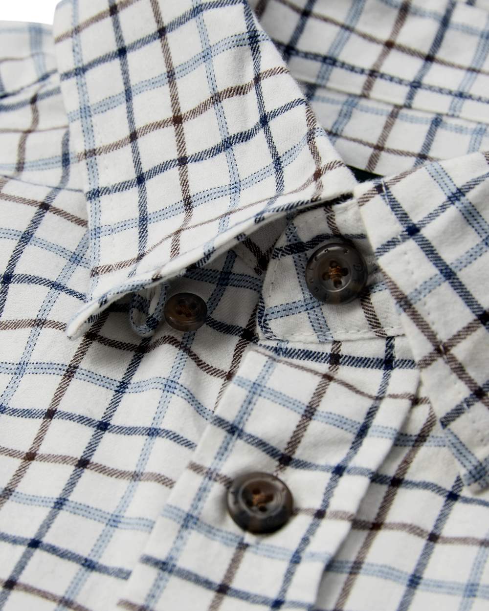 Blue Check Coloured Deerhunter Gavin Shirt on white background 