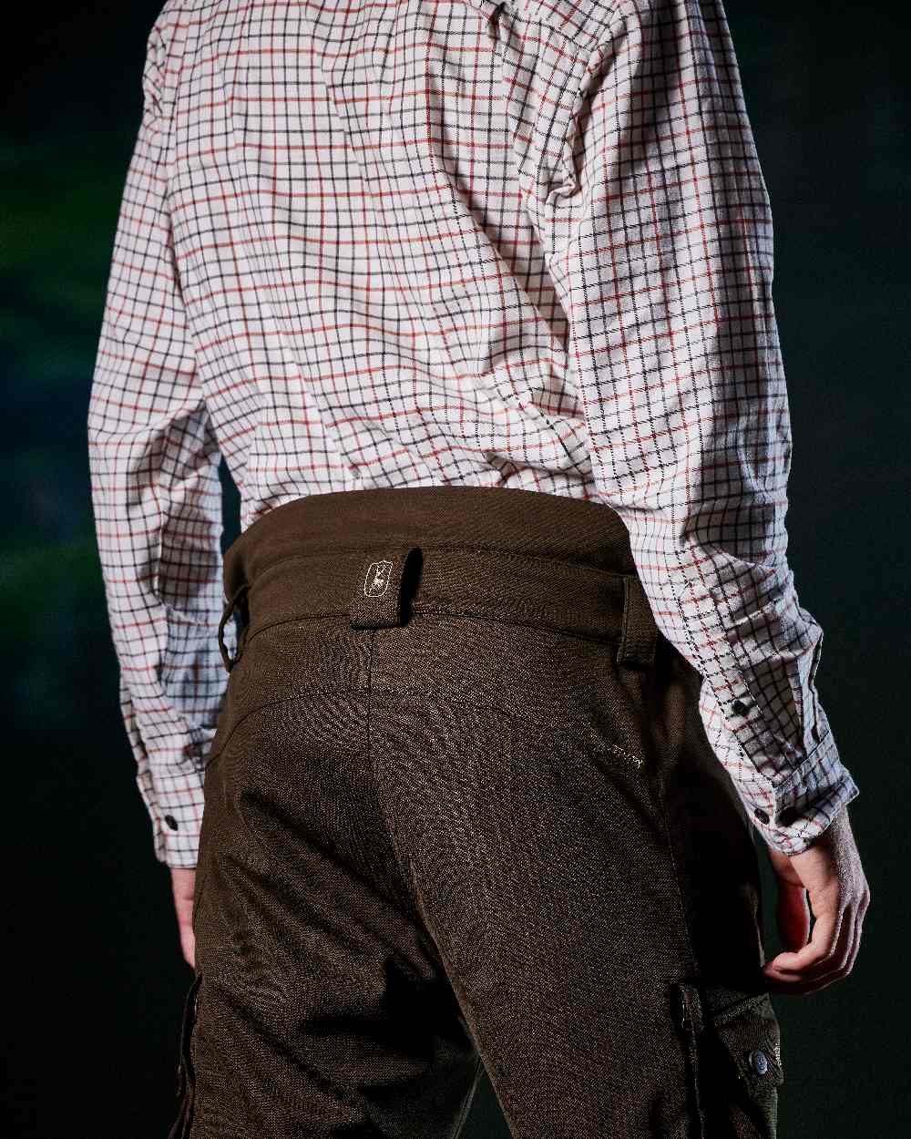 Orange Check coloured Deerhunter Gavin Shirt on studio background 