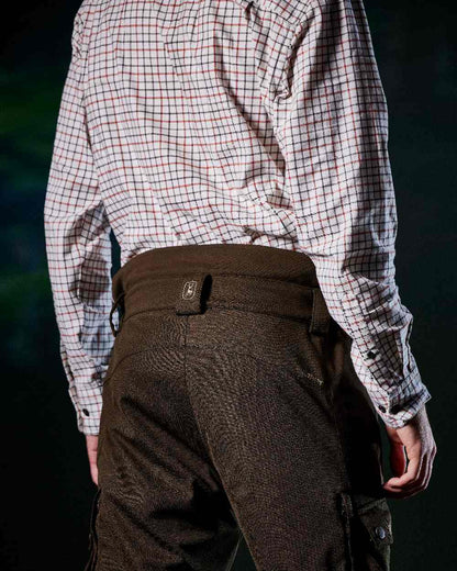 Orange Check coloured Deerhunter Gavin Shirt on studio background 