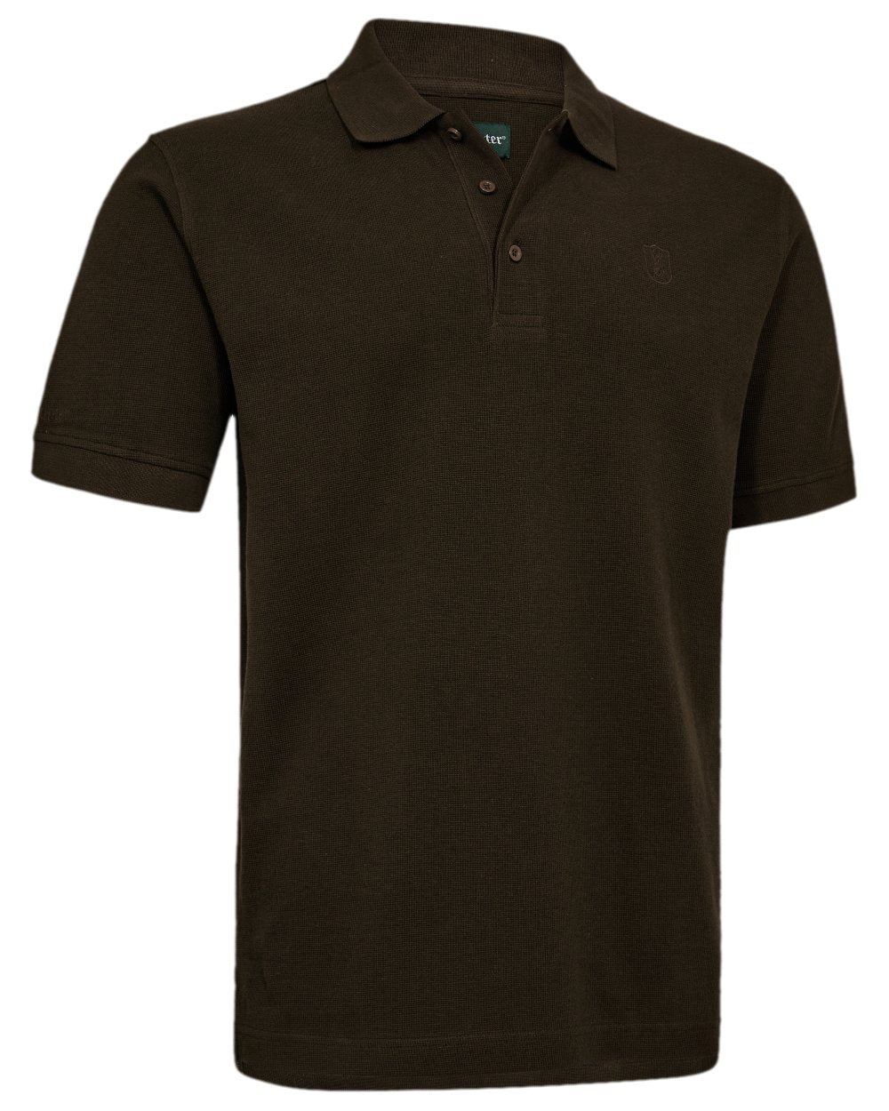 Otter Brown Coloured Deerhunter Griffin Polo Shirt on white background 