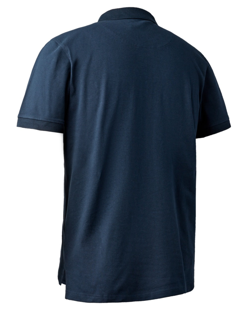 Dark Blue coloured Deerhunter Harris Polo Shirt on white background 