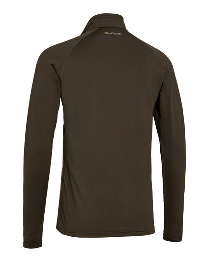 Wood Coloured Deerhuner Heat Game Half Zip Undershirt on White Background  
