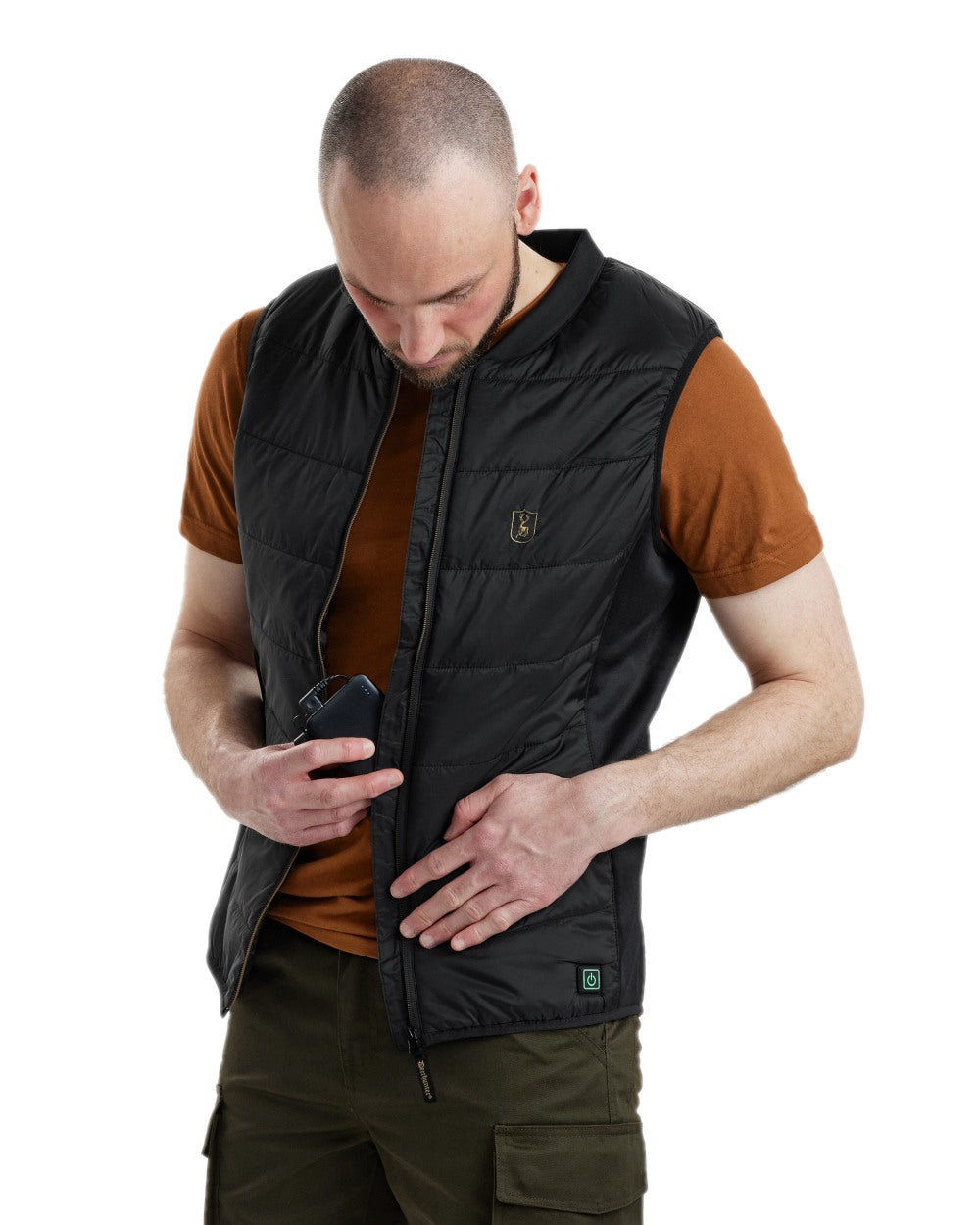 Black Coloured Deerhunter Heat Inner Waistcoat on white background 