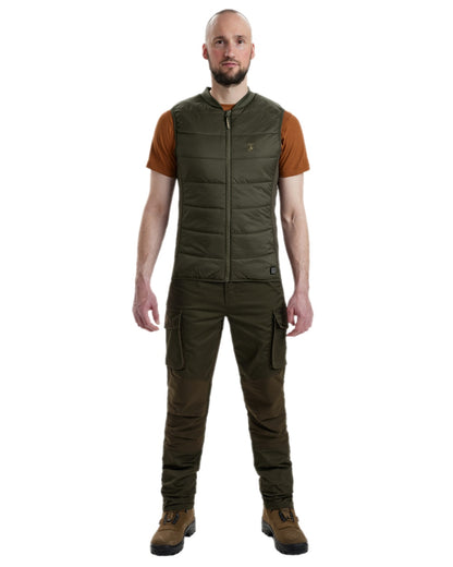 Deep Green Coloured Deerhunter Heat Inner Waistcoat on white background 