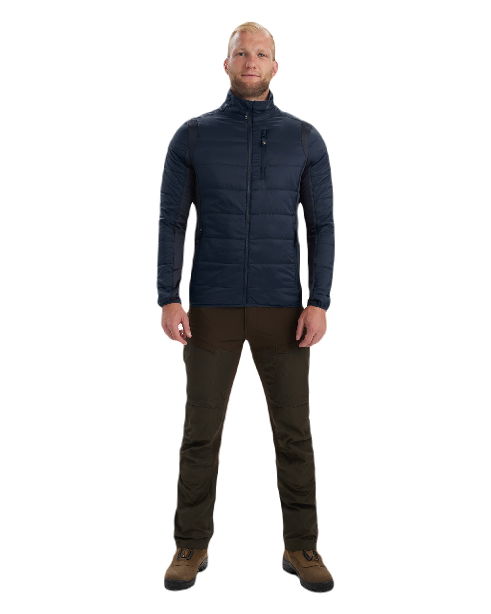 Dark Blue coloured Deerhunter Heat Padded Jacket on white background 