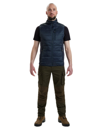 Dark Blue Coloured Deerhunter Heat Padded Waistcoat on white background 