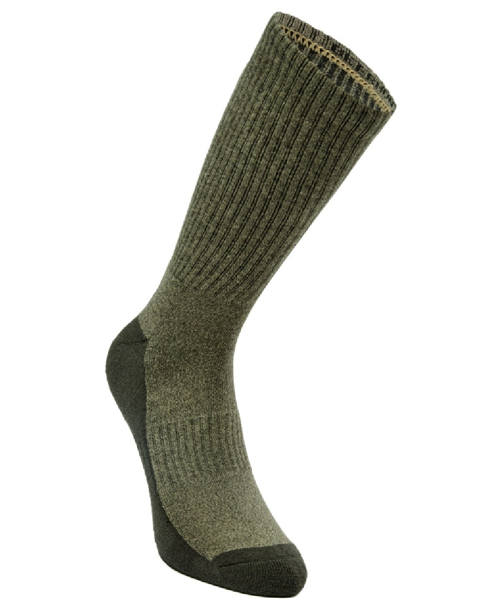 Green coloured Deerhunter Hemp Mix Socks on white background 