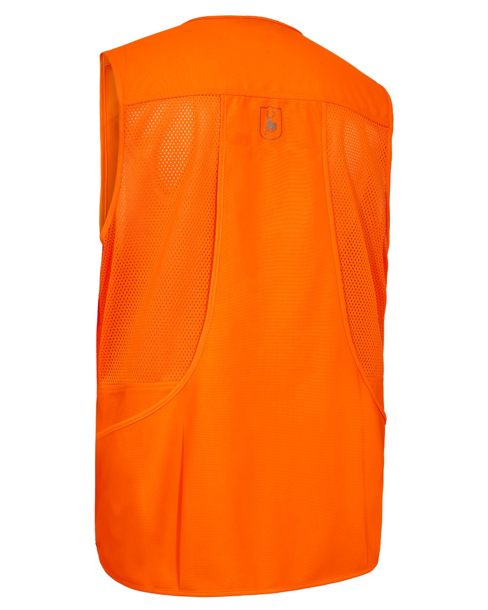 Safety Orange coloured Deerhunter Hunting Mesh Safety Waistcoat on white background 