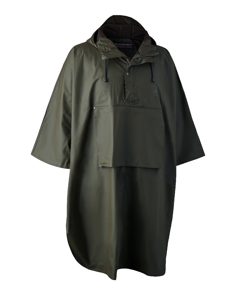 Art Green coloured Deerhunter Hurricane Rain Poncho on white background 