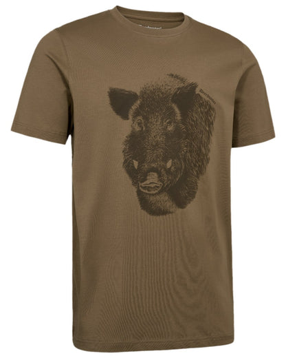 Driftwood Coloured Deerhunter Jaxon T-Shirt on white background 