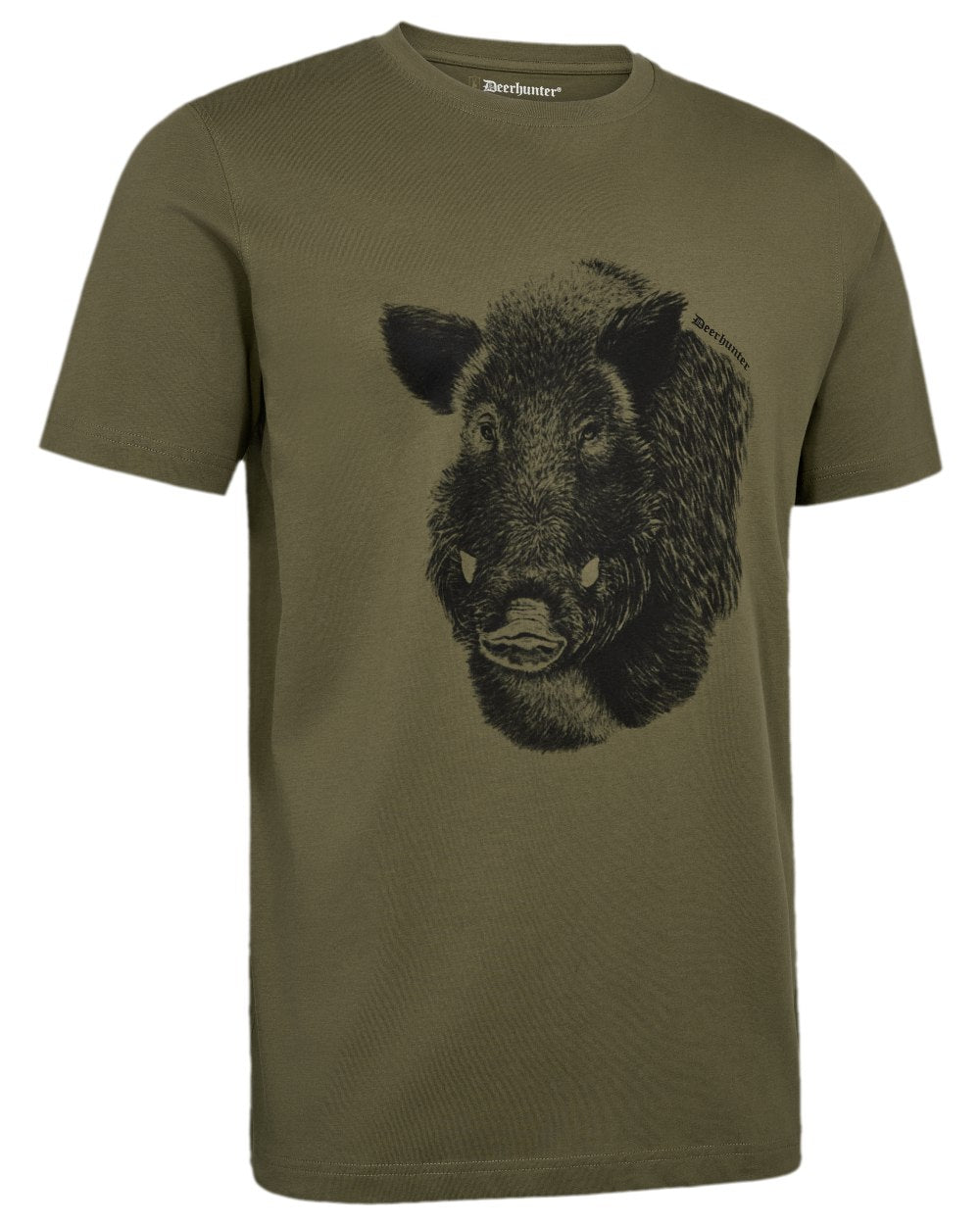 Glen Green Coloured Deerhunter Jaxon T-Shirt on white background 