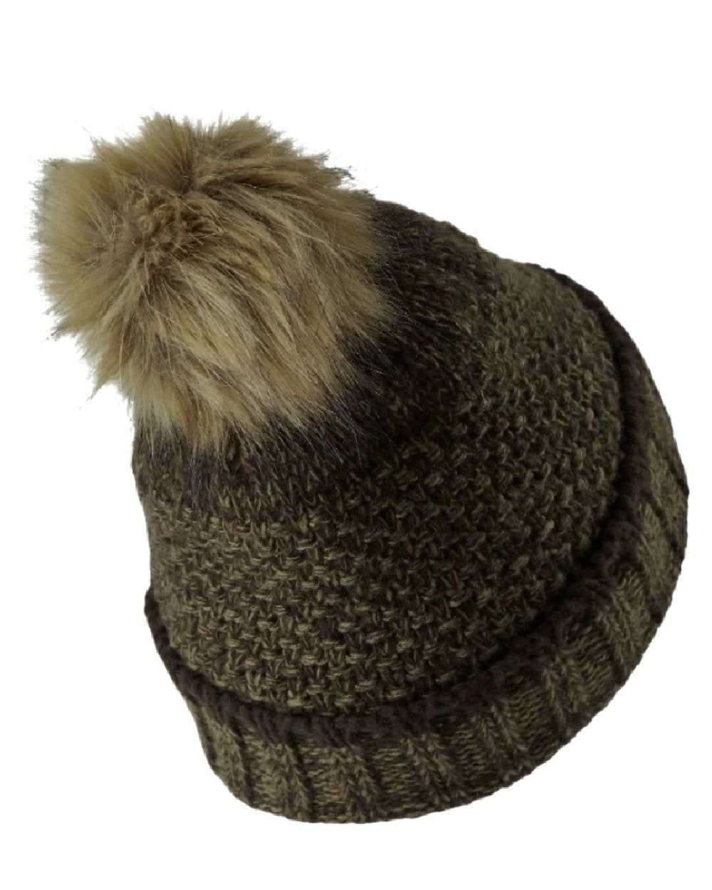 Art Green coloured Deerhunter Ladies Knitted Hat on white background 