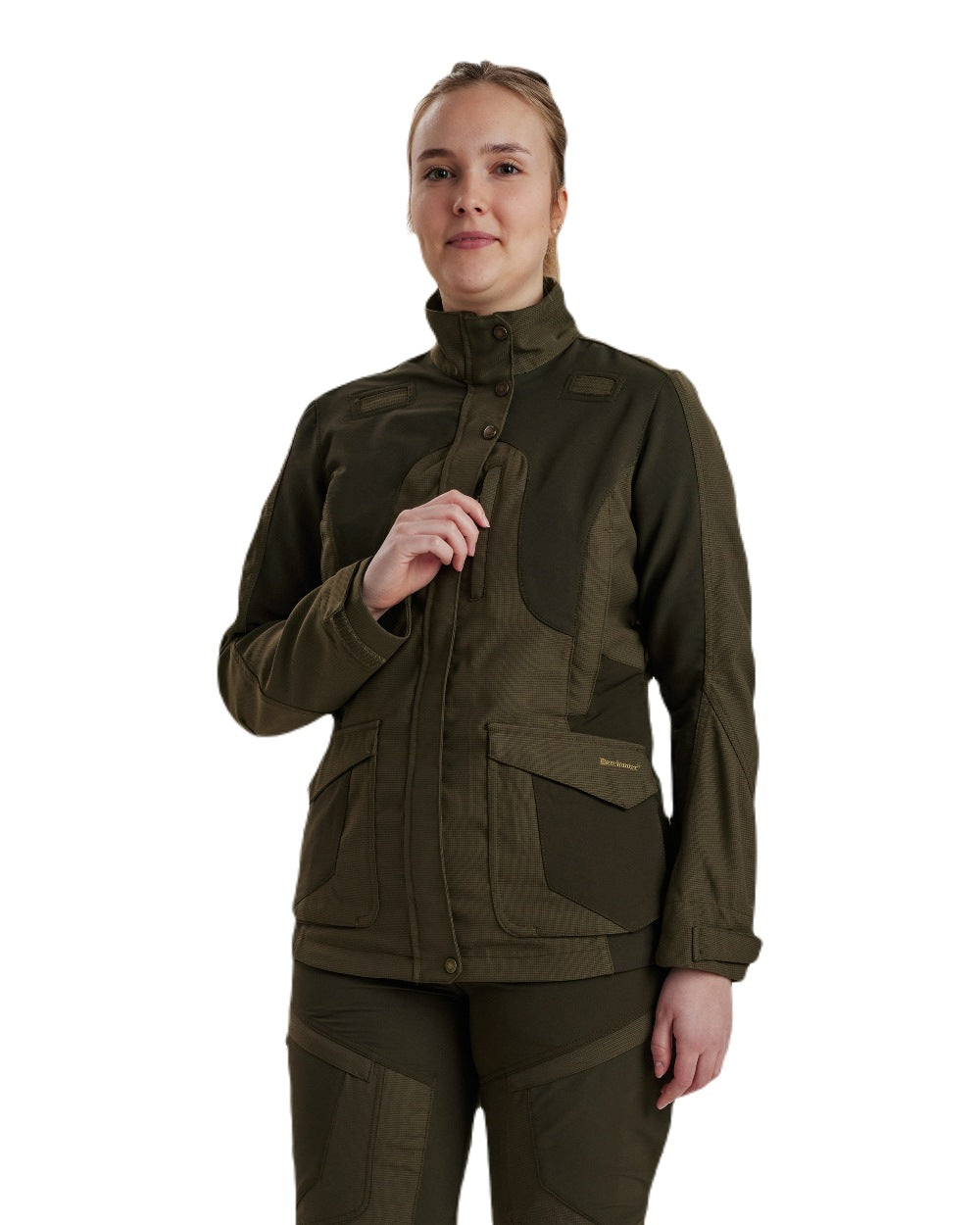 Palm Green coloured Deerhunter Lady Ann Extreme Jacket on white background 
