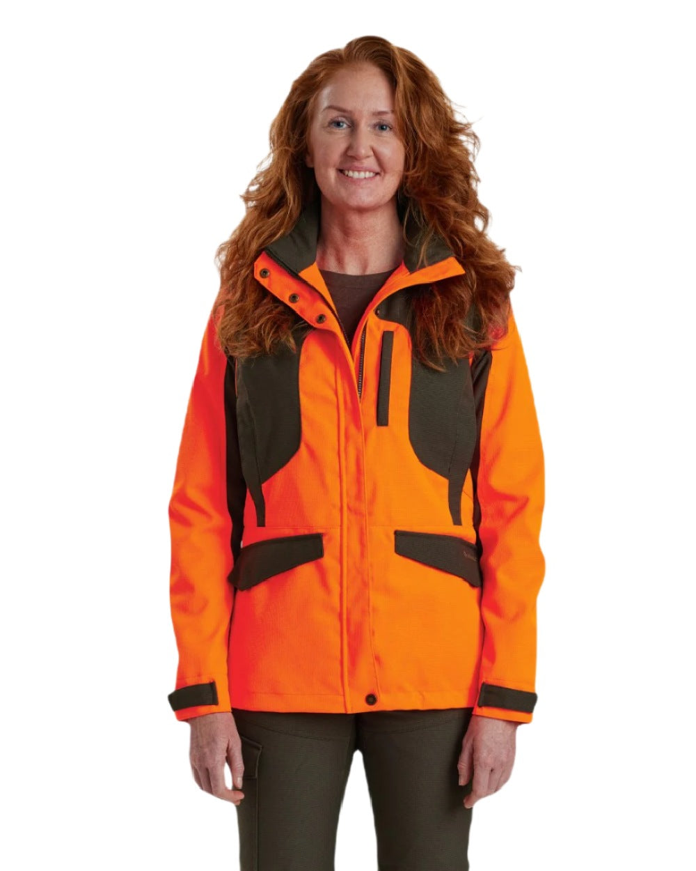 Orange coloured Deerhunter Lady Ann Extreme Jacket with Membrane on white background 