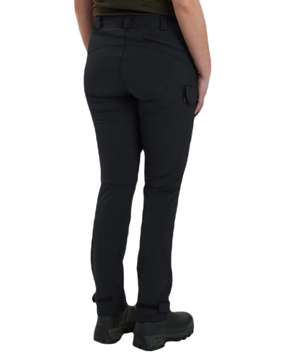 Black coloured Deerhunter Lady Ann Stretch Trousers on white background 