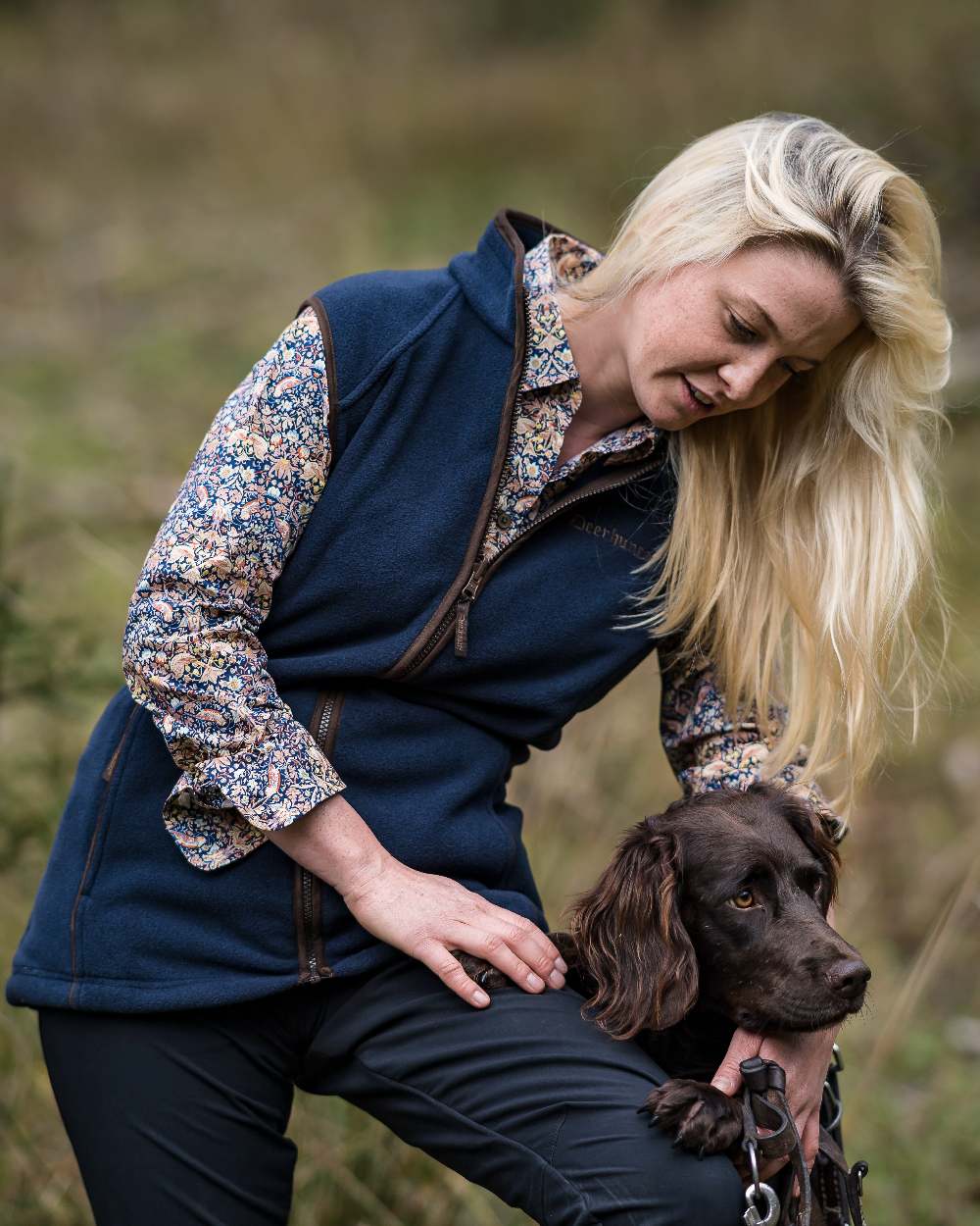 Black coloured Deerhunter Lady Ann Stretch Trousers on blurry background 