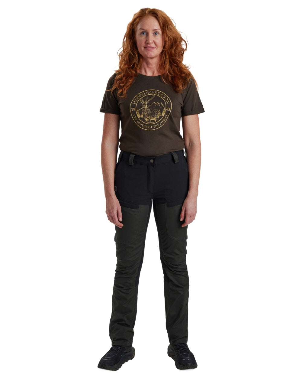 Black Ink coloured Deerhunter Lady Ann Trousers on white background 