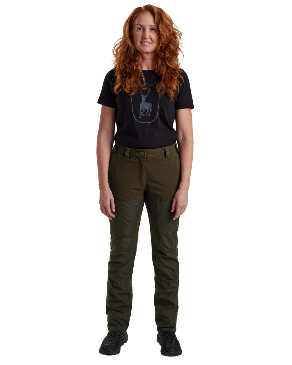 Deep Green coloured Deerhunter Lady Ann Trousers With Membrane on white background 