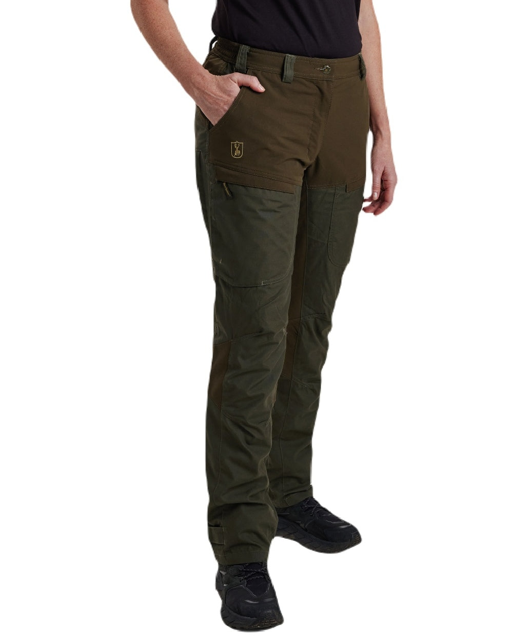 Deep Green coloured Deerhunter Lady Ann Trousers With Membrane on white background 