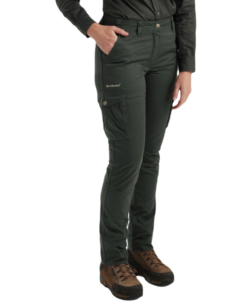 Timber coloured Deerhunter Lady Atlas Trousers on white background 