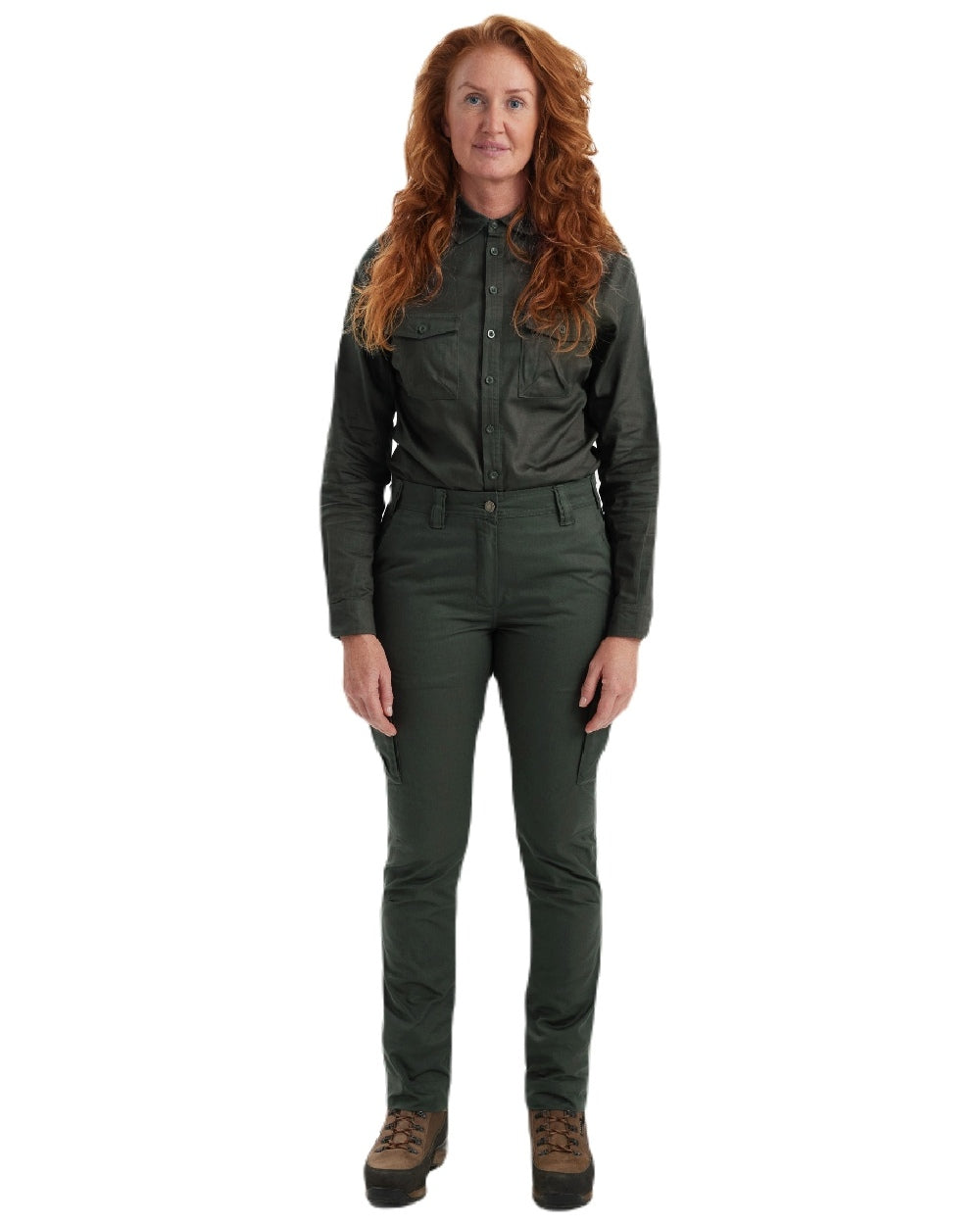 Timber coloured Deerhunter Lady Atlas Trousers on white background 