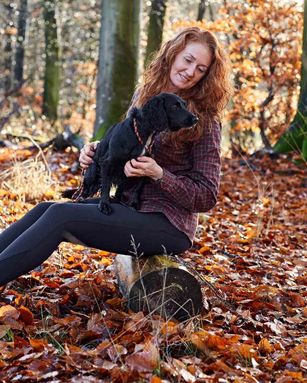 Red Check coloured Deerhunter Lady Ava Shirt on forest background 