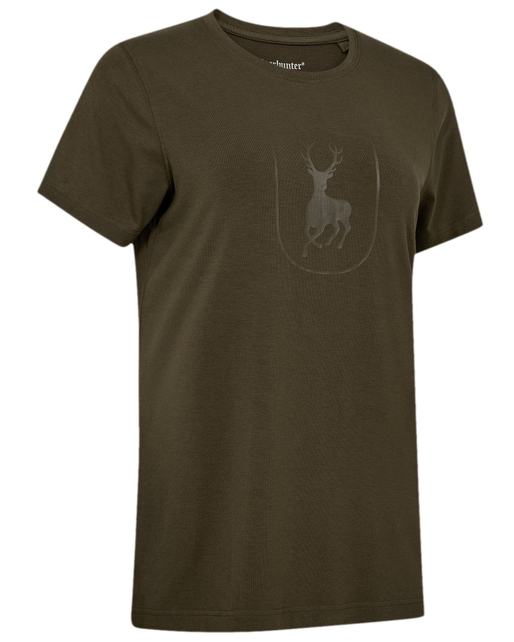 Deep Green Coloured Deerhunter Lady Bamboo T-Shirt on white background 