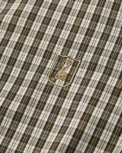 Brown Check Coloured Deerhunter Lady Bridget Shirt on white background 