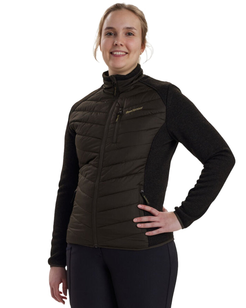 Brown Leaf coloured Deerhunter Lady Caroline Padded Jacket on white background 