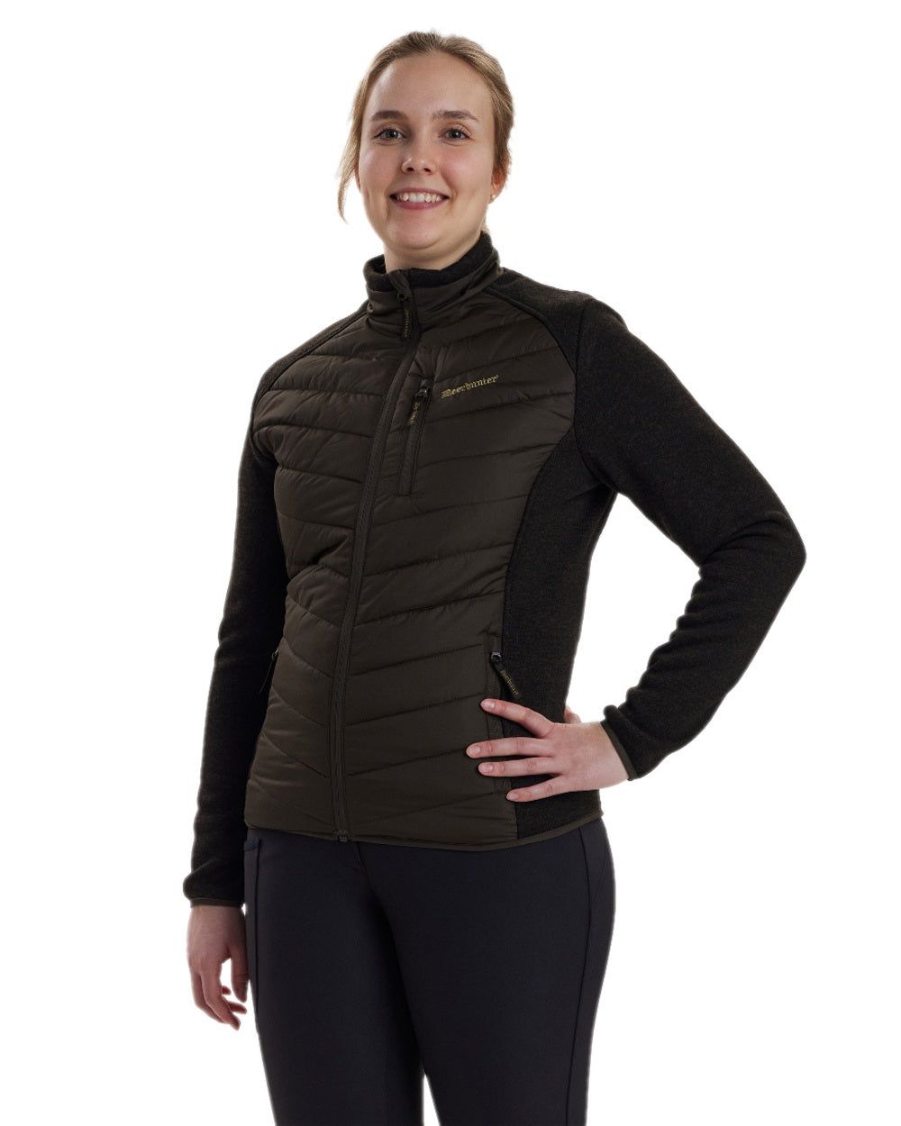 Brown Leaf Coloured Deerhunter Lady Caroline Padded Jacket on white background 