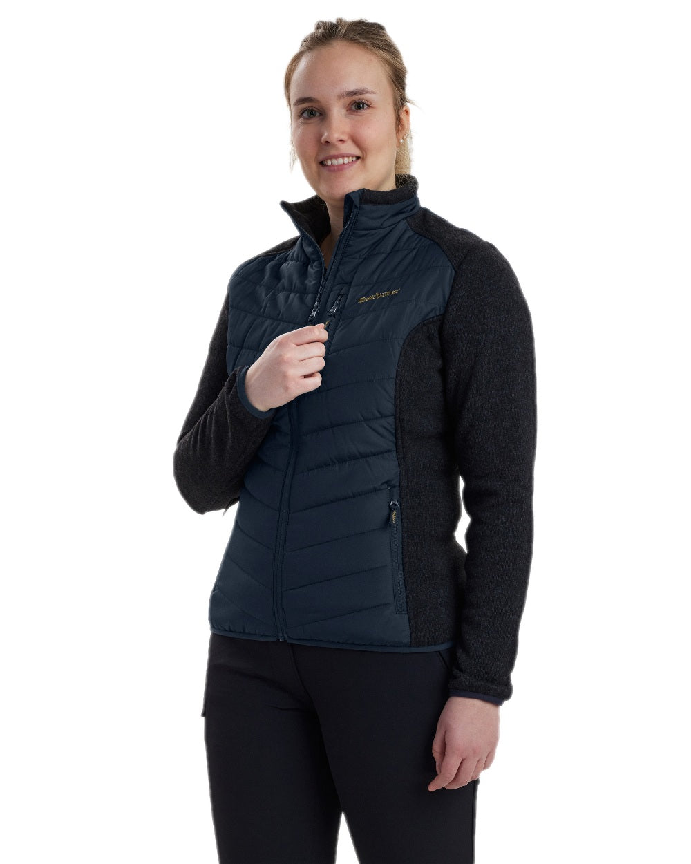 Dark Blue Coloured Deerhunter Lady Caroline Padded Jacket on white background 