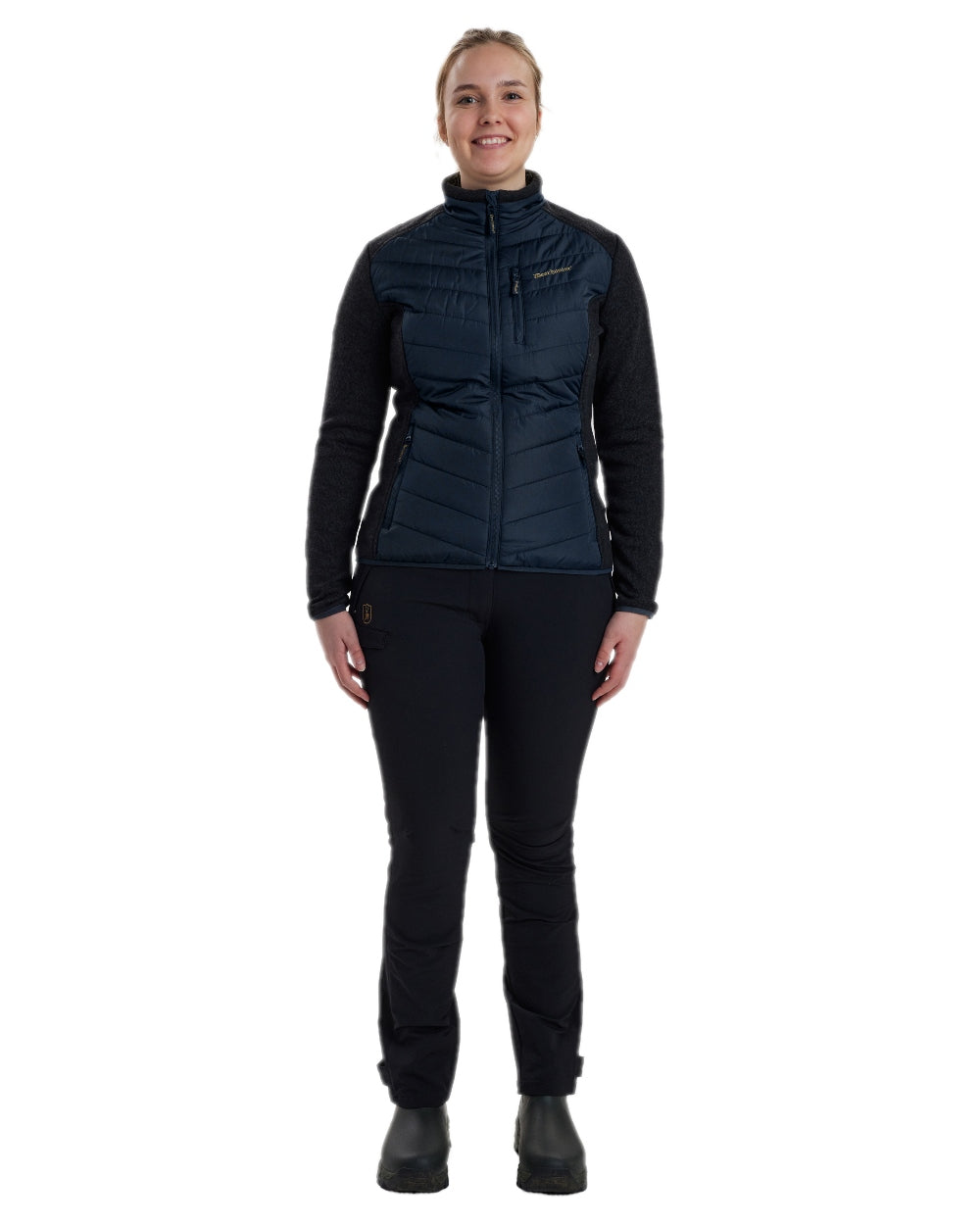 Dark Blue Coloured Deerhunter Lady Caroline Padded Jacket on white background 