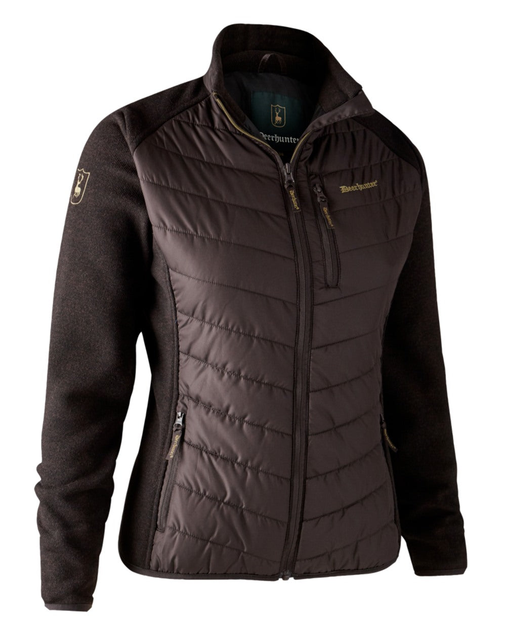 Dark Prune Coloured Deerhunter Lady Caroline Padded Jacket on white background 