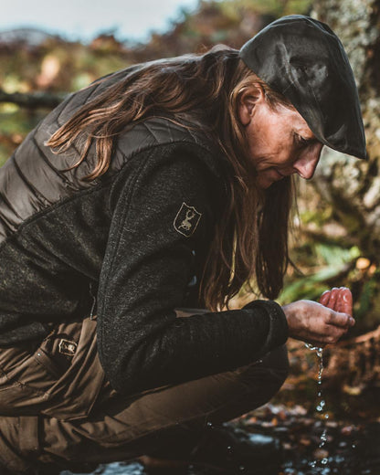 Timber Coloured Deerhunter Lady Caroline Padded Jacket on blurry background 