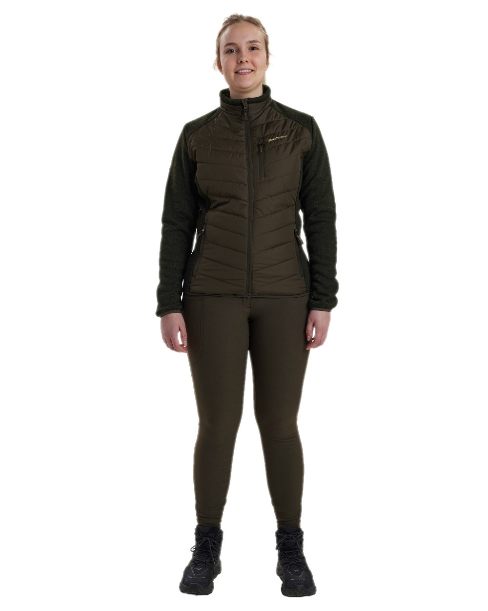 Timber Coloured Deerhunter Lady Caroline Padded Jacket on white background 