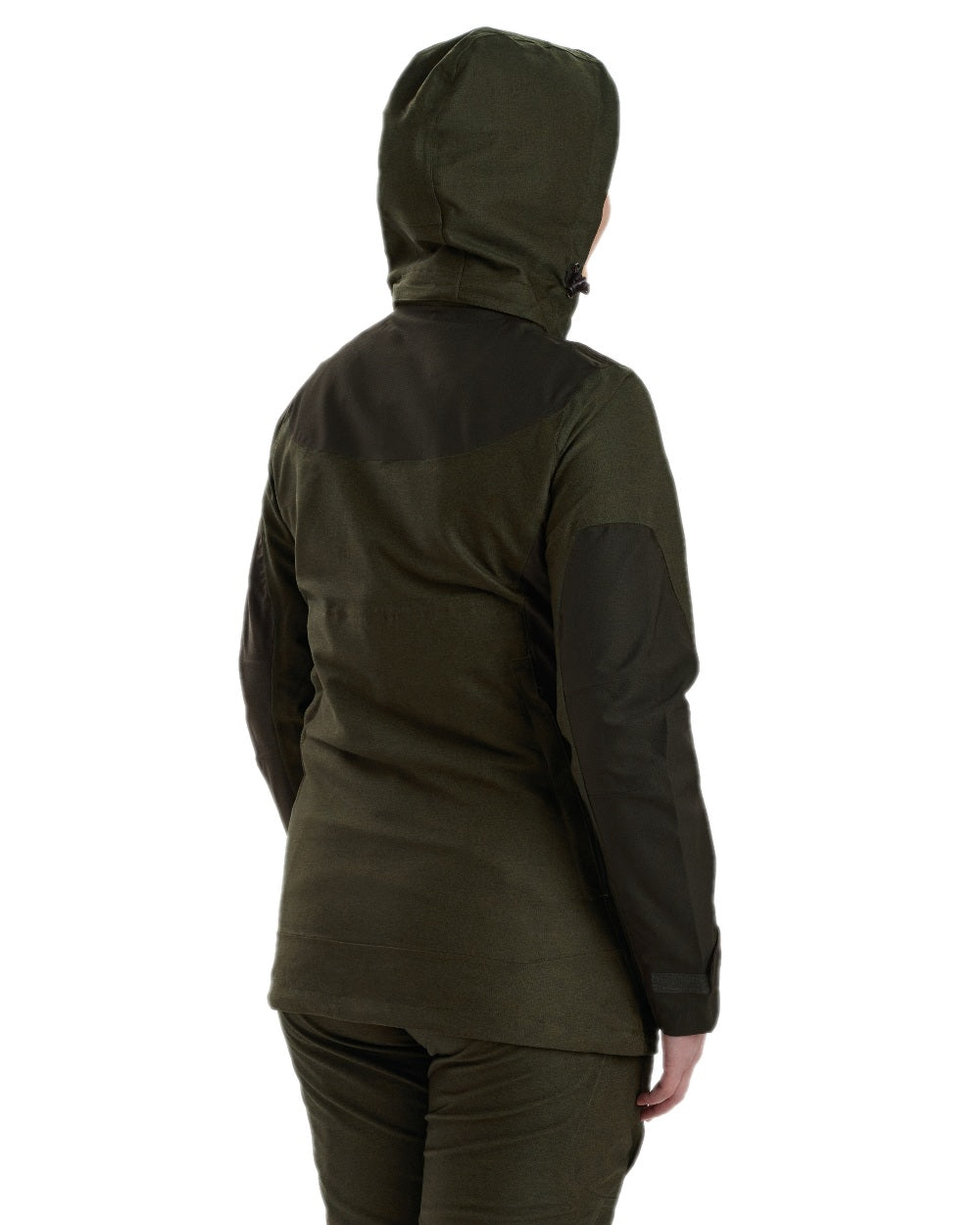Olive Night Melange Coloured Deerhunter Lady Chasse Jacket on white background 
