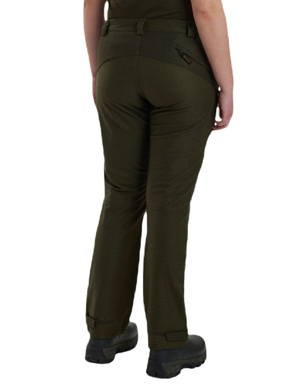 Olive Night Melange coloured Deerhunter Lady Chasse Trousers on white background 