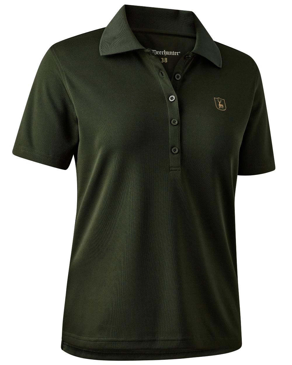 Forest Ember coloured Deerhunter Lady Climate Polo Shirt with 37.5® Technology on white background 