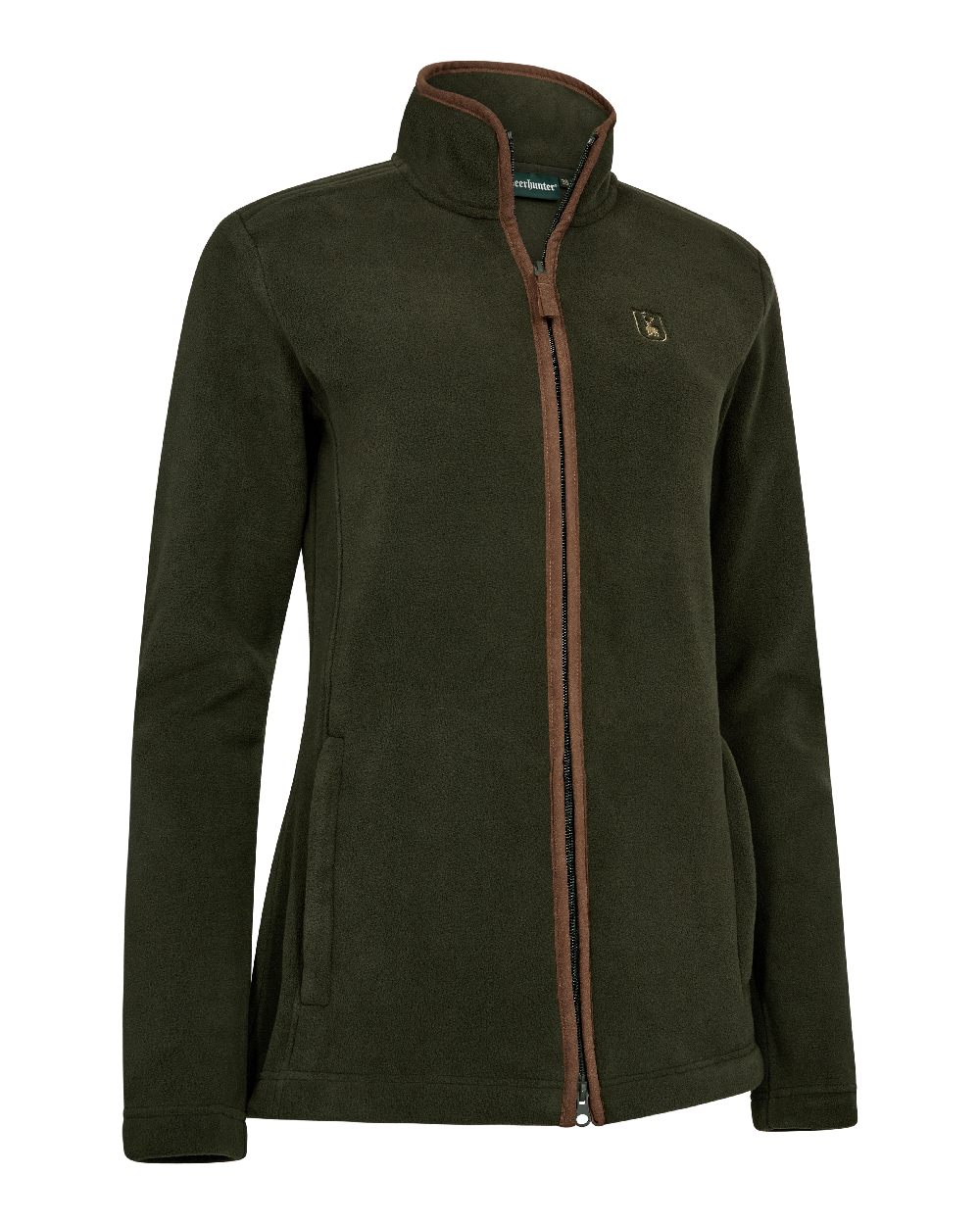 Forest Ember Coloured Deerhunter Lady Cumbria Fleece Jacket on White Background 