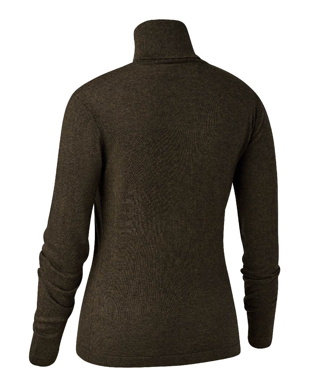 Dark Elm coloured Deerhunter Lady Darlington Roll Neck on white background 