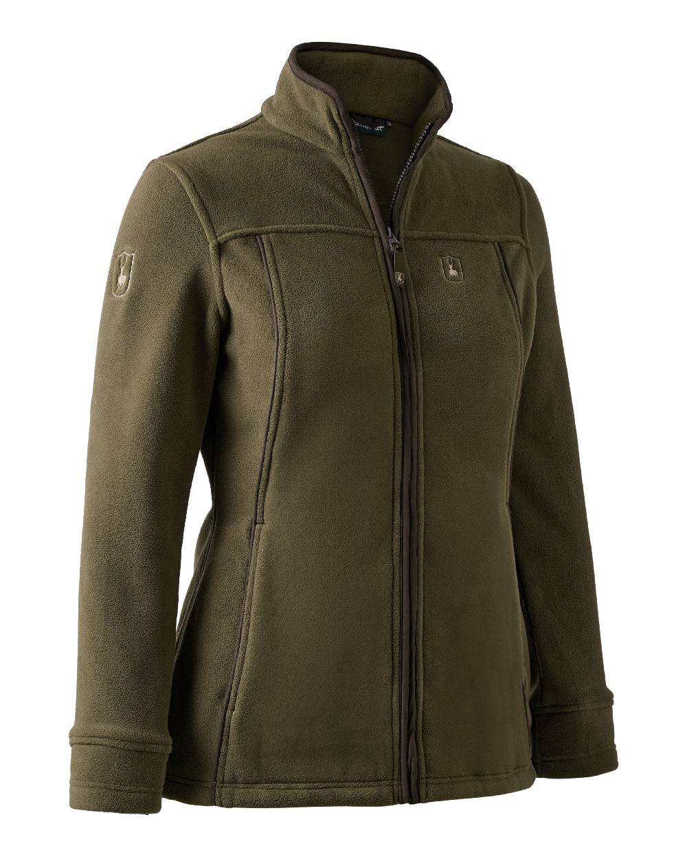 Tarmac Green Coloured Deerhunter Lady Eagle Fleece Jacket on white background 