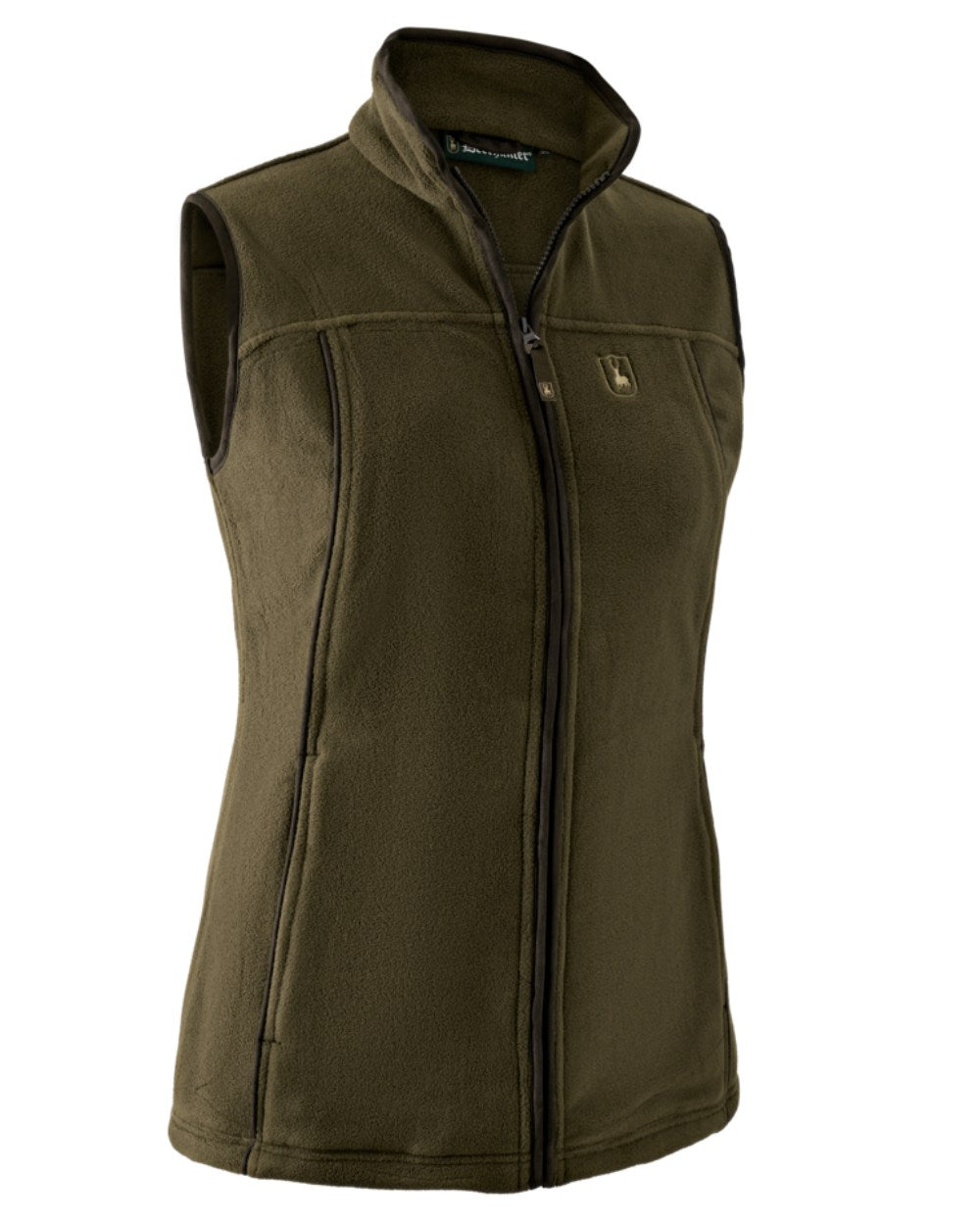 Tarmac Green Coloured Deerhunter Lady Eagle Fleece Waistcoat on white background 