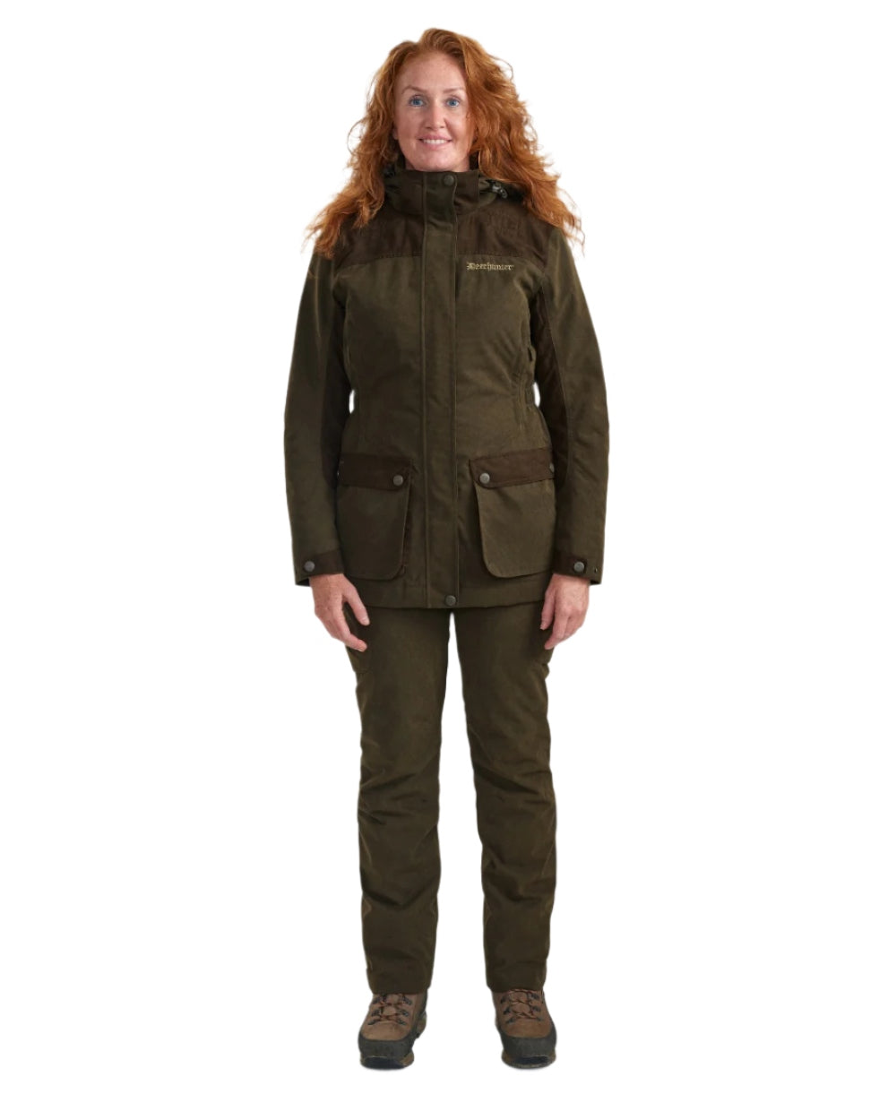 Tarmac Green Coloured Deerhunter Lady Eagle Jacket on white background 