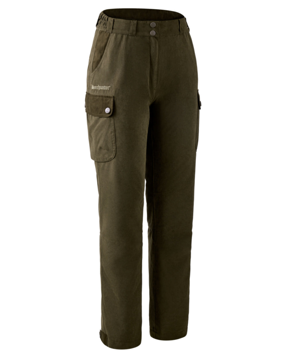 Tarmac Green coloured Deerhunter Lady Eagle Trousers on white background 